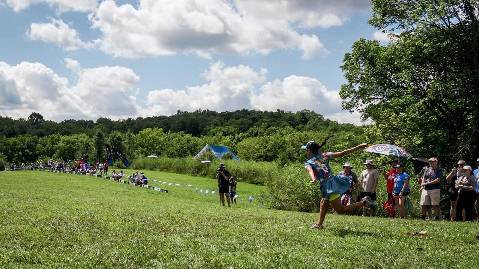 Ohn Scoggins - The Best Female Disc Golfer of 2025 throws a drive